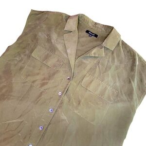 Madewell Silk Top Women’s M Oversized Flowy Sleeveless Spring Summer Travel